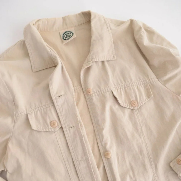 Vintage R&R 100% Cotton  Cream Button Up Long Sleeve Basic dress Top Small - Picture 8 of 14